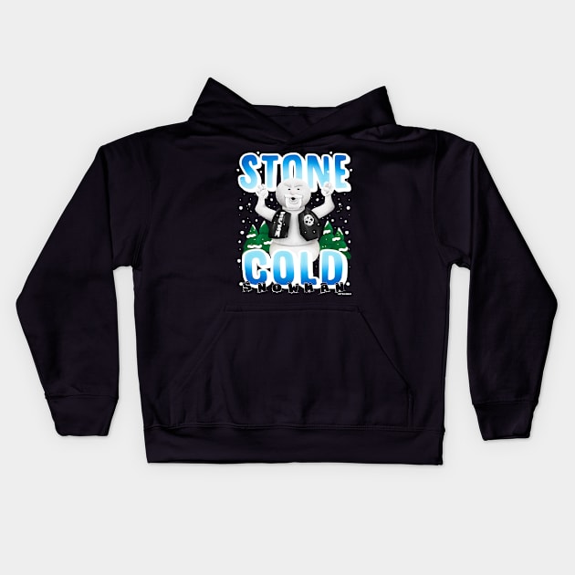 Stone Cold Snowman Kids Hoodie by ExtraCooler